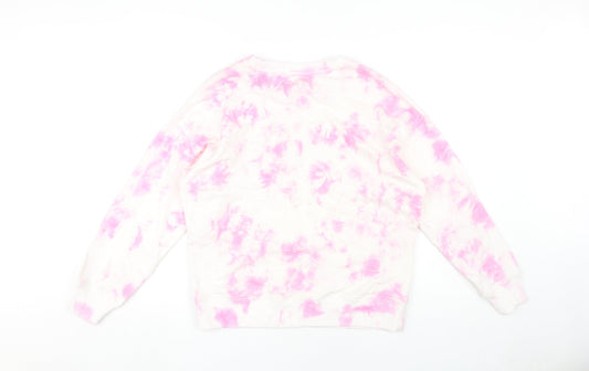Hush Women's Pink Tie Dye Palm Sweatshirt, Size S