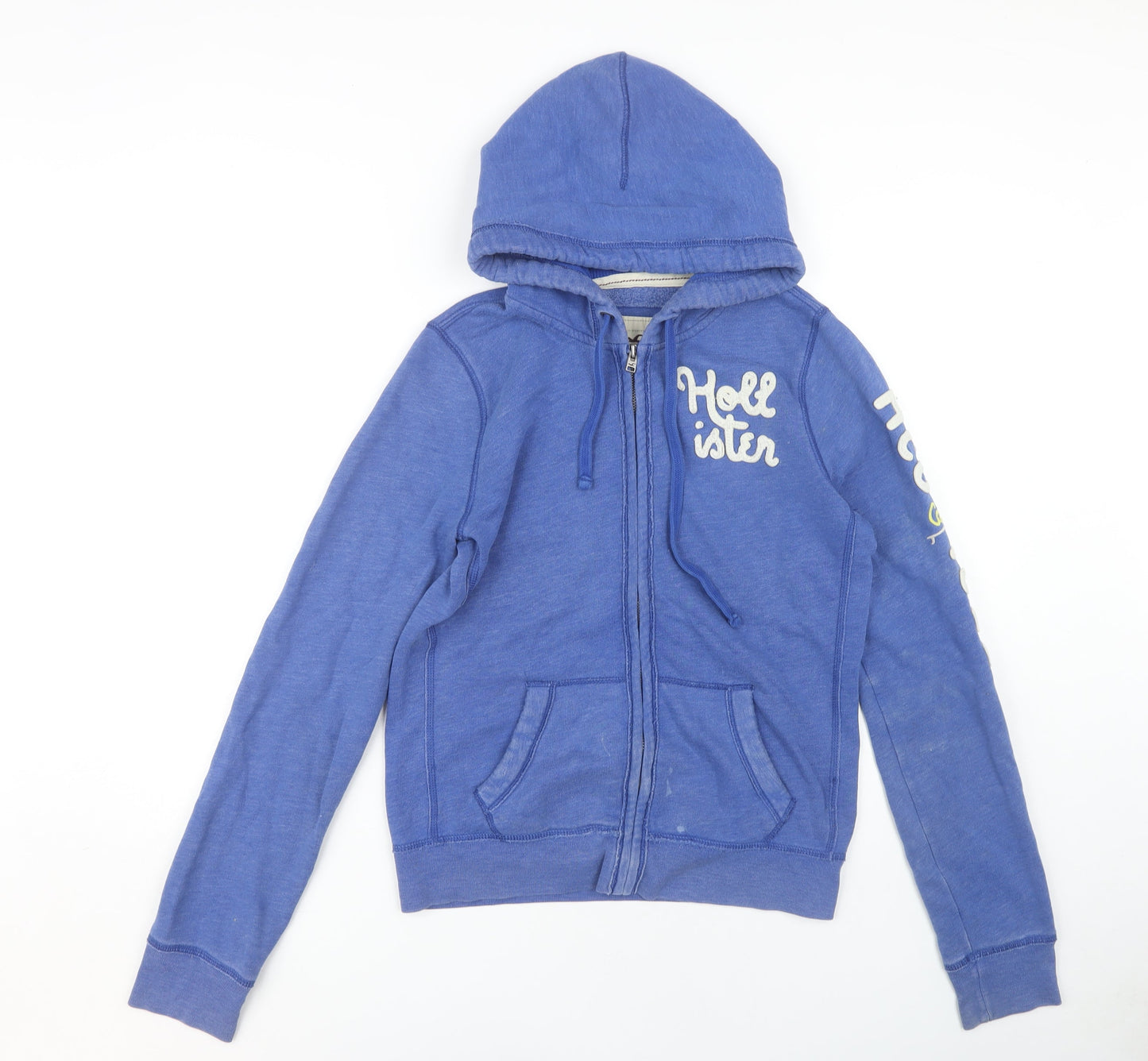Hollister Women's Blue Full Zip Hoodie L