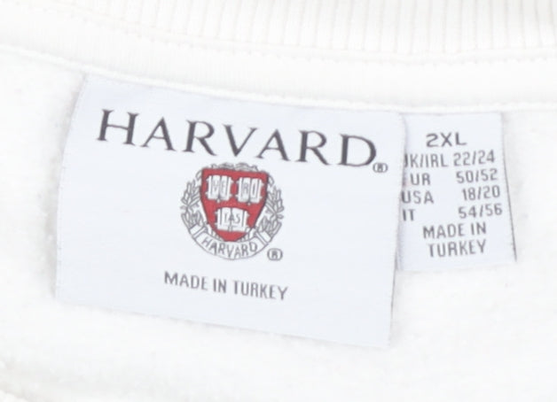Harvard Women's White 2XL Pullover Sweatshirt