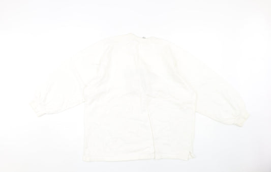 Reebok Unisex Ivory Sweatshirt L - Logo Accent