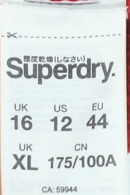 Superdry Unisex Red Logo Hoodie, XL, Pullover Style