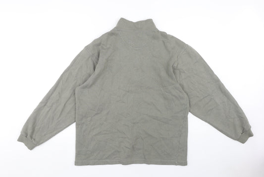 Champion Men's Green Logo 1/4 Zip Sweatshirt M