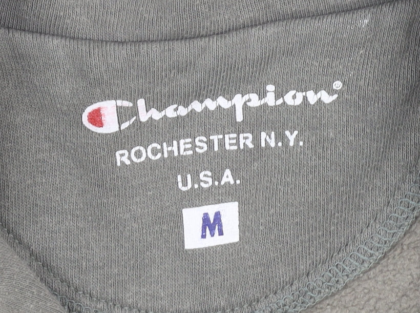 Champion Men's Green Logo 1/4 Zip Sweatshirt M