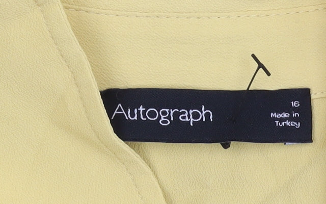 Marks and Spencer Women's Yellow Button-Up Shirt