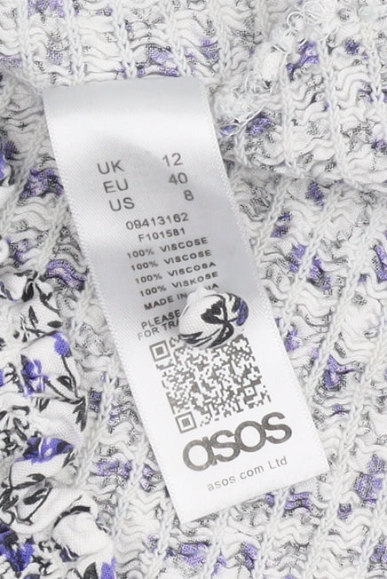 Close-up detail of ASOS Women's Multicoloured Floral Dress, size 12