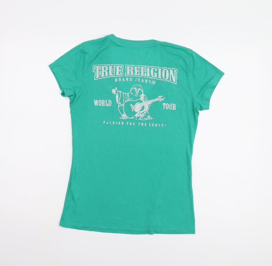 True Religion Women's Green Slim Fit T-Shirt S