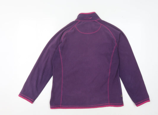 Womens UK 12 Regular Mountain Life Purple Henley Sweatshirt