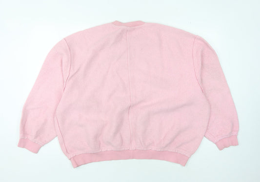 Adidas Women’s Pink Fleece Pullover Sweatshirt Size 14