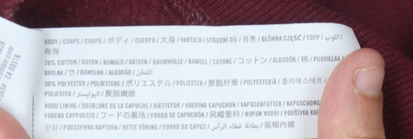 Hollister Men's Red Pullover Hoodie, Size S, Logo, Fleece