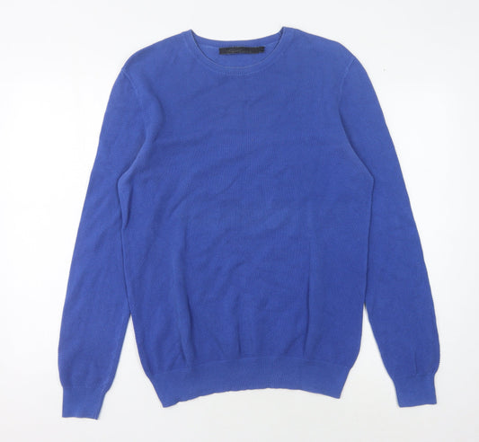 Kenneth Cole Men's Blue Cotton Pullover Sweater L