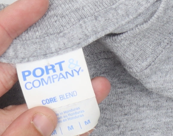 Port & Company Grey Long Sleeve Unisex T-Shirt, M