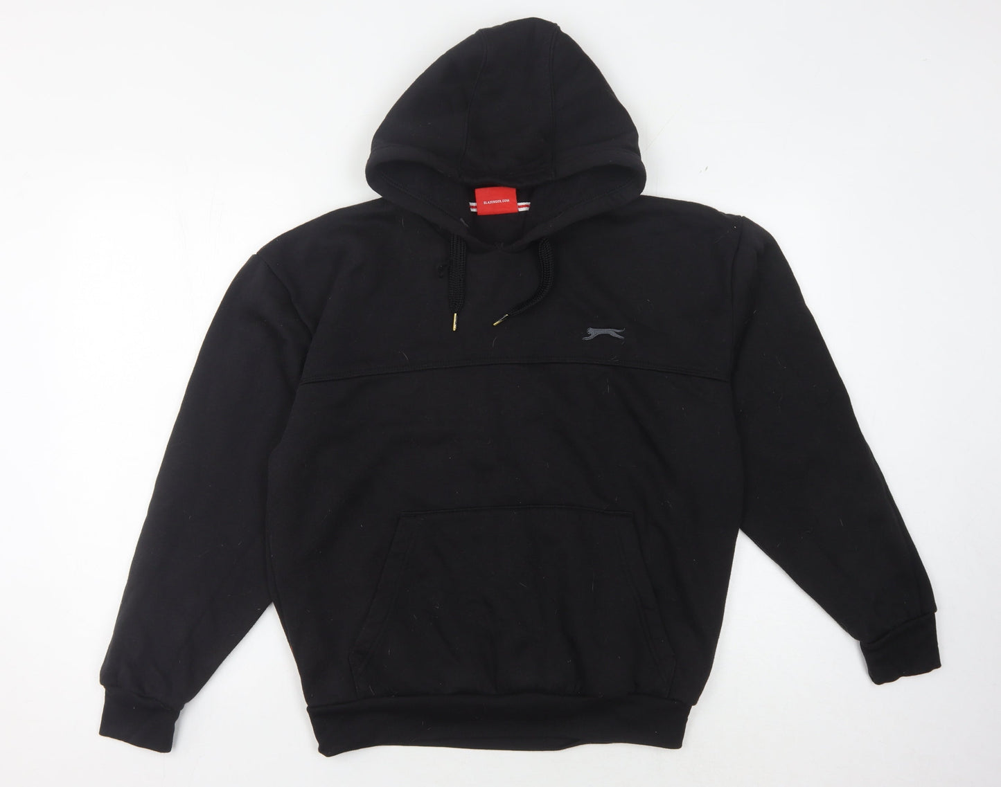 Slazenger Men's Black Pullover Hoodie, M, Regular Fit, Logo