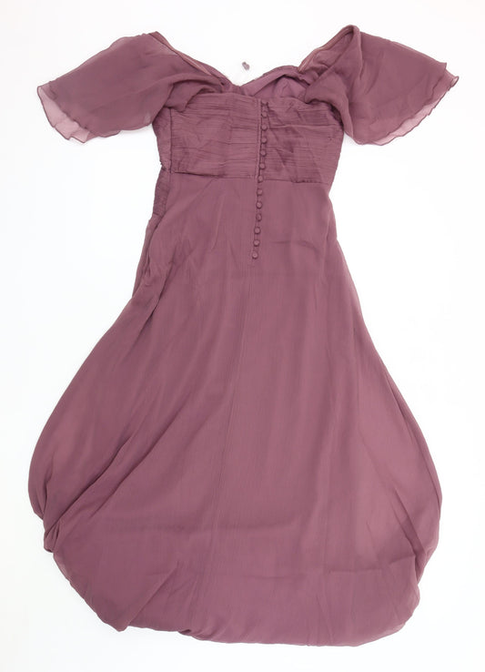 ASOS DESIGN Women’s Purple A-Line Dress, Size 8, Off Shoulder