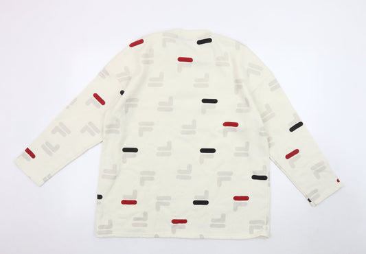 Fila Unisex Ivory Logo Sweatshirt, Size M, Casual Style