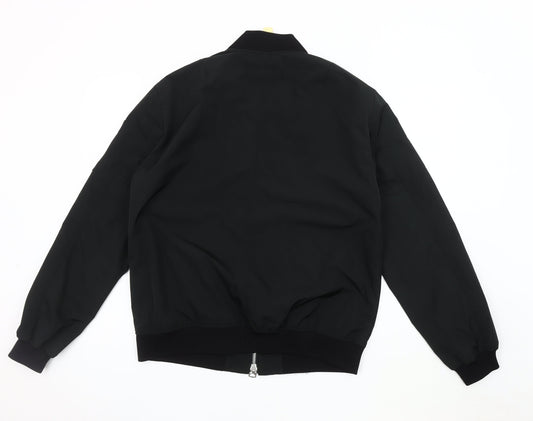 Brixtol Men's Black Bomber Jacket Medium Casual