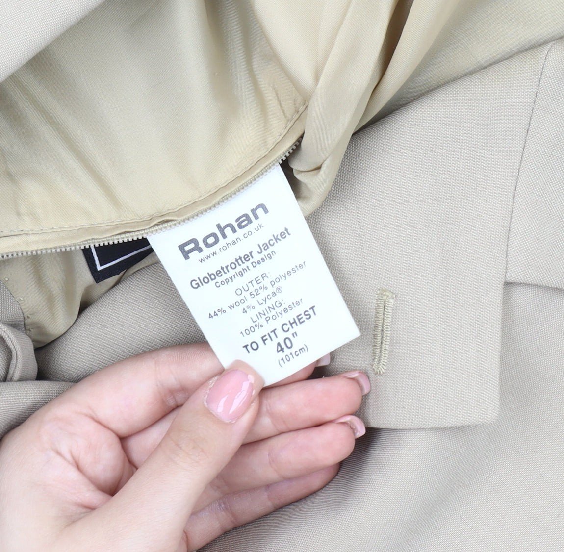 Rohan Men's Beige Wool Blend Blazer Jacket Size 40