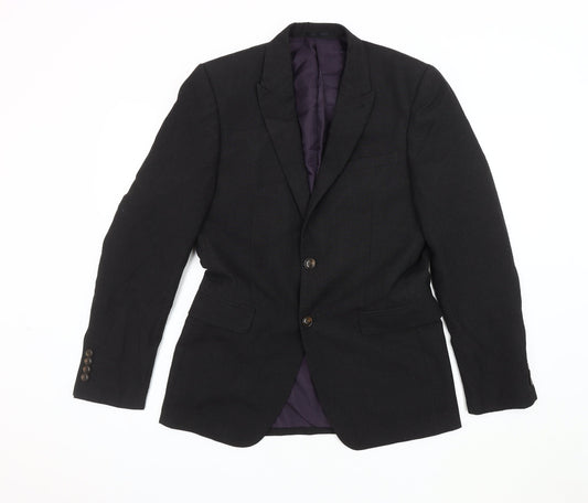Fellini Men's Black 36L Single-Breasted Blazer