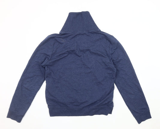 Topman Men's Blue Henley Sweatshirt, Size L
