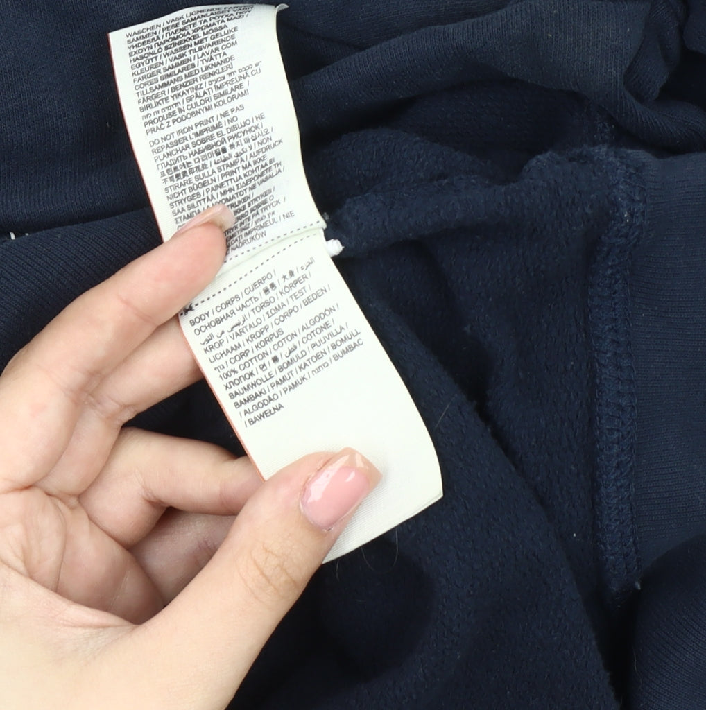 Superdry Women's Blue Sweatshirt L Cotton Crew Neck