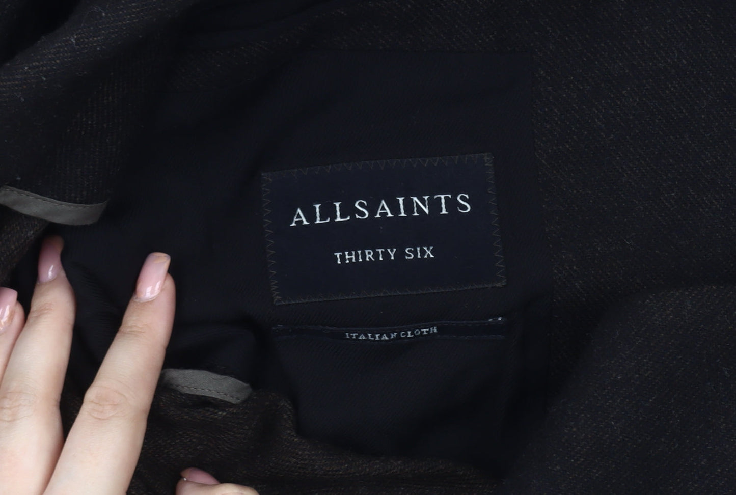 AllSaints Men's Brown Wool Blazer, Size 36