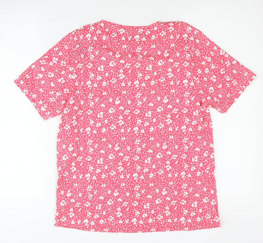 Dunnes Stores Women's Pink Floral Cotton T-Shirt, Small