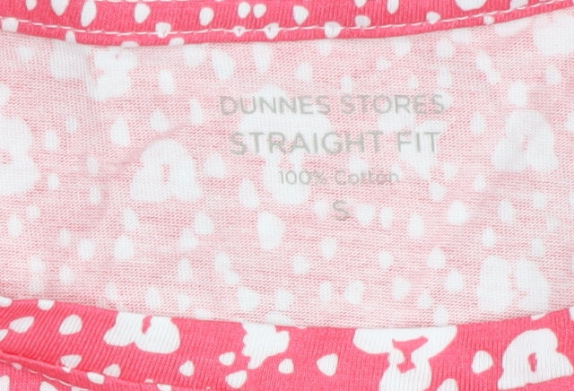 Dunnes Stores Women's Pink Floral Cotton T-Shirt, Small