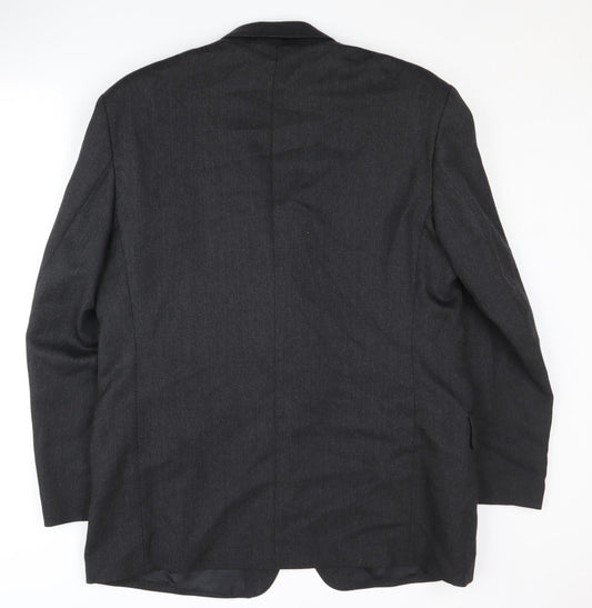 Meurice Men's Grey Wool Blazer 44R Regular Fit