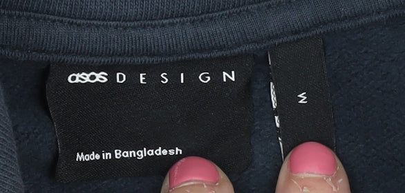 Brand and care label for ASOS DESIGN Men's Blue M 1/2 Zip Sweatshirt