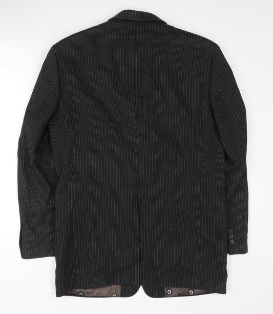 Ben Sherman Men's Black Striped Suit Jacket, Size 40R, Vintage