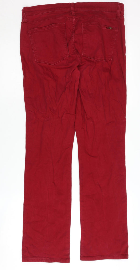 Lauren Ralph Lauren Women's Red Straight Jeans Size 10