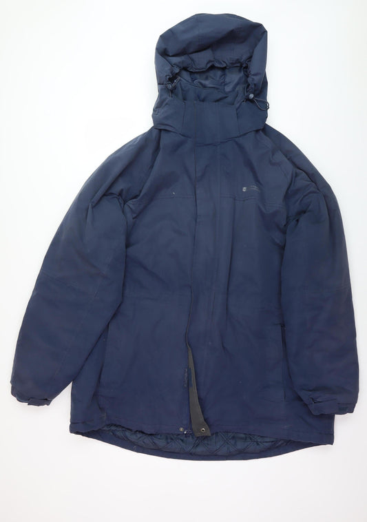 Mountain Warehouse Men's Blue Hooded Parka 2XL