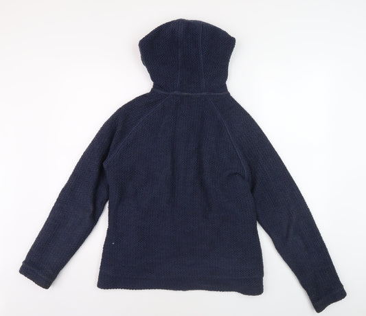 Weird Fish Women's Blue Hooded Jacket Size 10