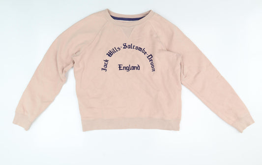 Jack Wills Women's Pink Pullover Sweatshirt, Size 10