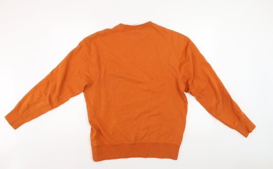 Nike Men's Orange Logo Sweatshirt, Size S, Crew Neck