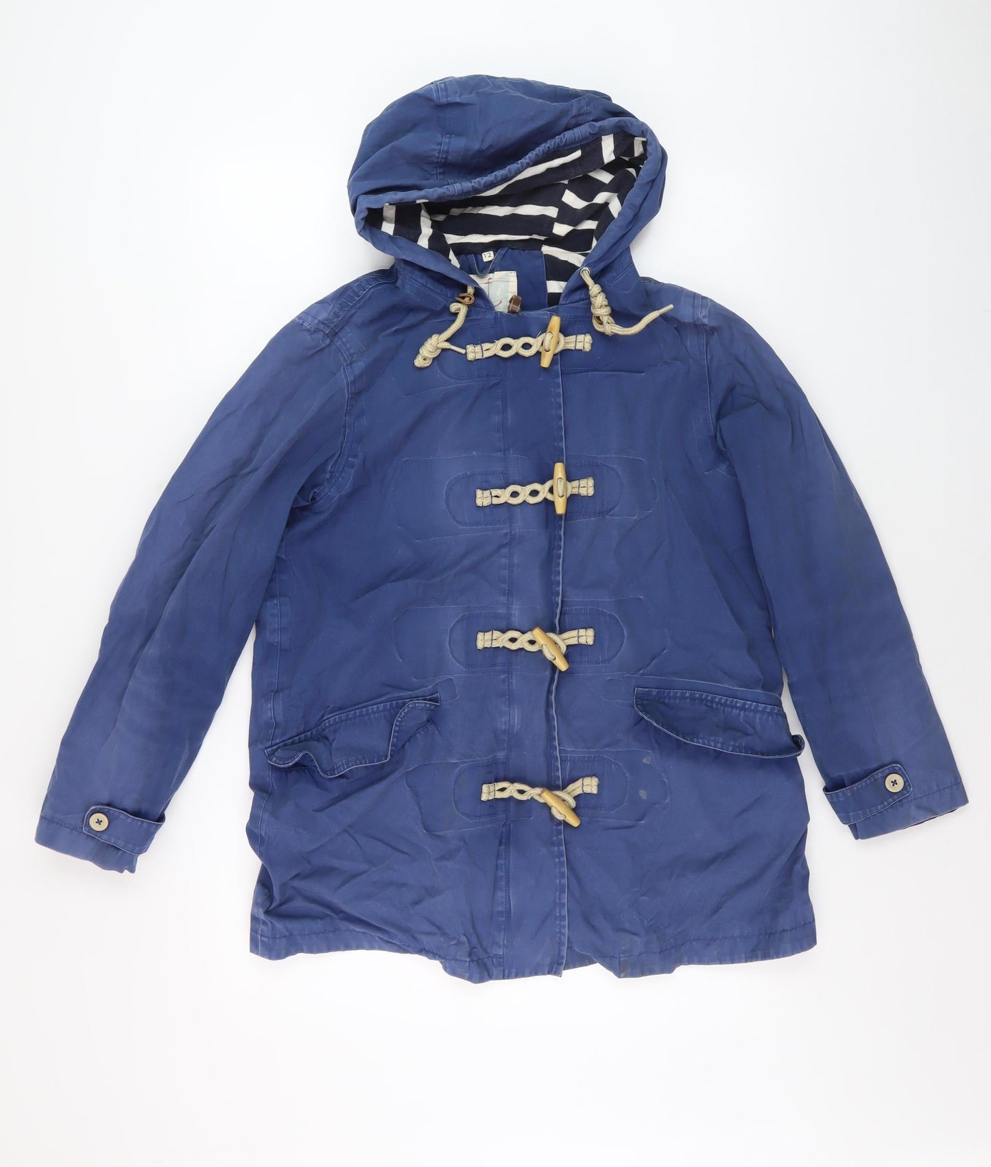 Seasalt Cornwall Blue Long Rain Coat Size 12
