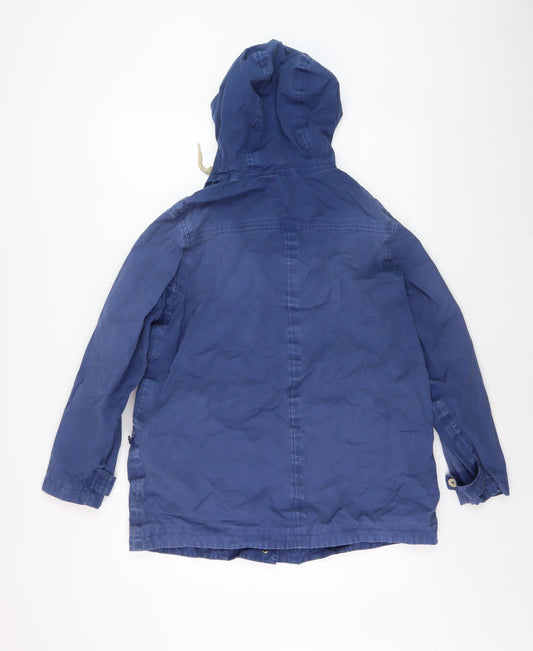 Womens UK Size 12 Regular Seasalt Cornwall Blue Cotton Coat