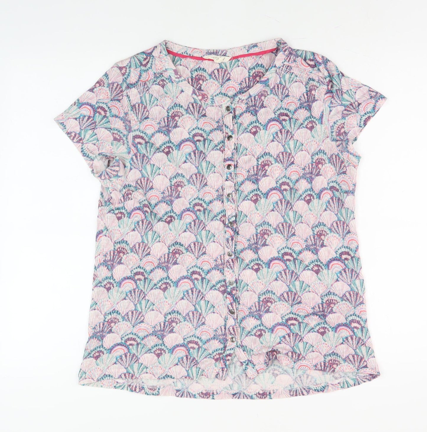 White Stuff Women's Multicoloured Linen Blouse Size 12