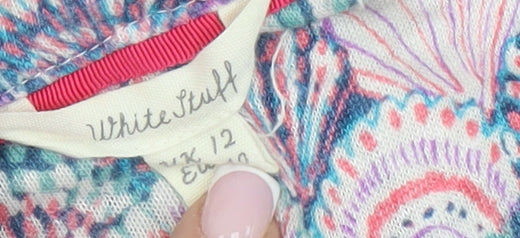 White Stuff Women's Multicoloured Linen Blouse Size 12