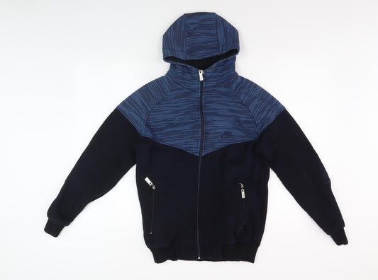 Nike Men's Blue Hooded Fleece Jacket Size S