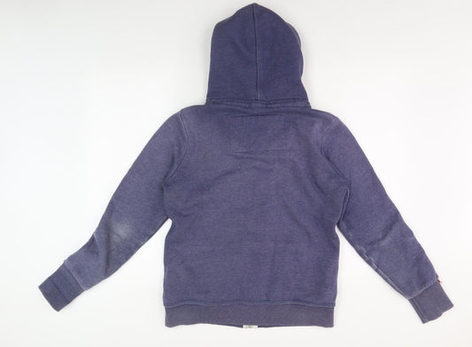 Superdry Men's Blue Hooded Zip Jacket, Size L