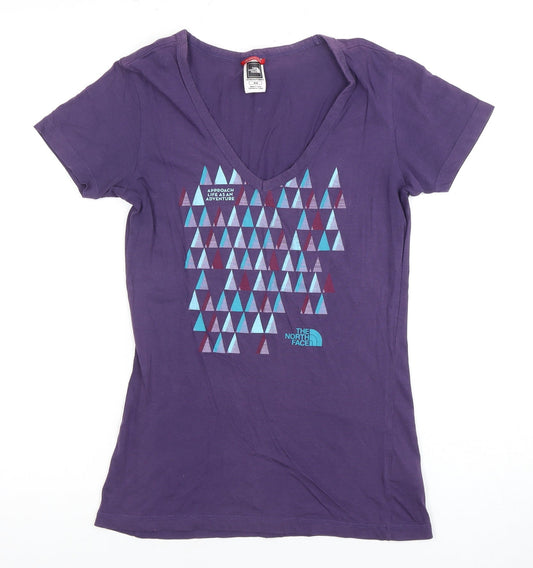 The North Face Women's Purple V-Neck T-Shirt M