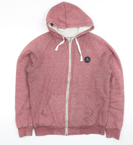 Billabong Men's Red Full Zip Hoodie - Size M