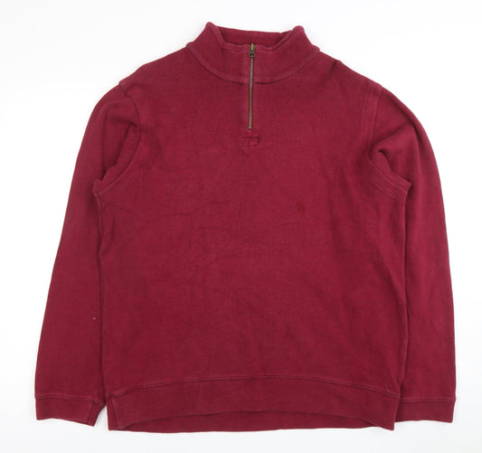 Austin Reed Men's Red XL Pullover 1/4 Zip Sweatshirt