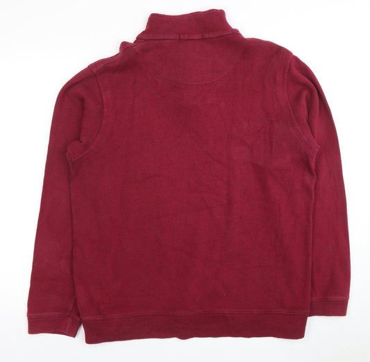 Austin Reed Men's Red XL Pullover 1/4 Zip Sweatshirt