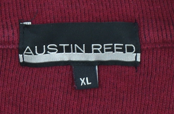 Austin Reed Men's Red XL Pullover 1/4 Zip Sweatshirt