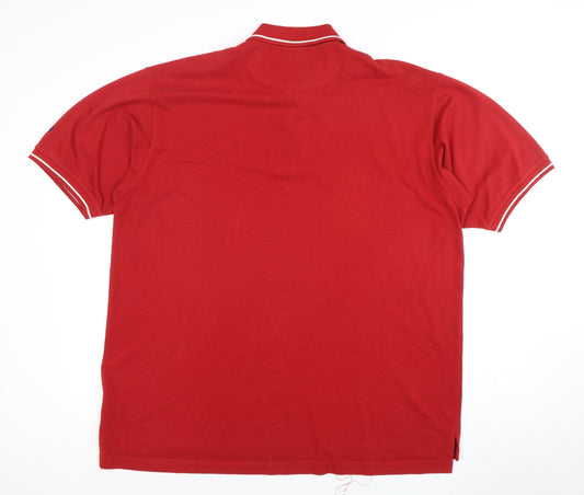 Asics Men's Red XL Short Sleeve Polo Shirt