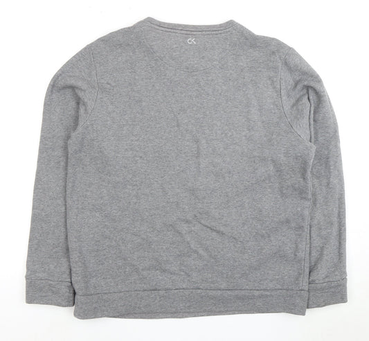 Calvin Klein Men's Grey Pullover Sweatshirt L