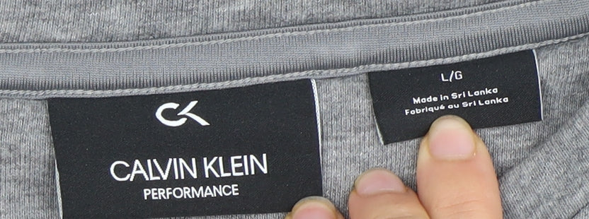 Calvin Klein Men's Grey Pullover Sweatshirt L