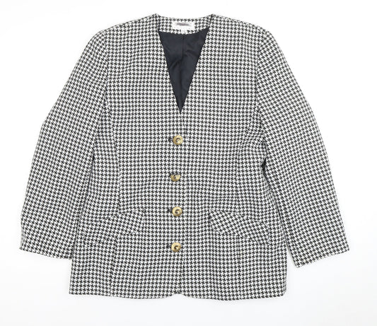 Fellini Women's Black Houndstooth Blazer Size 14