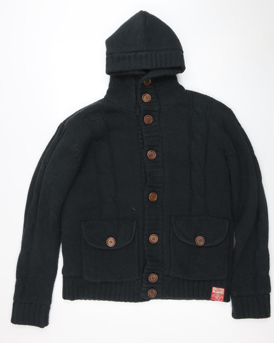 Tokyo Laundry Men’s Black Medium Knit Cardigan